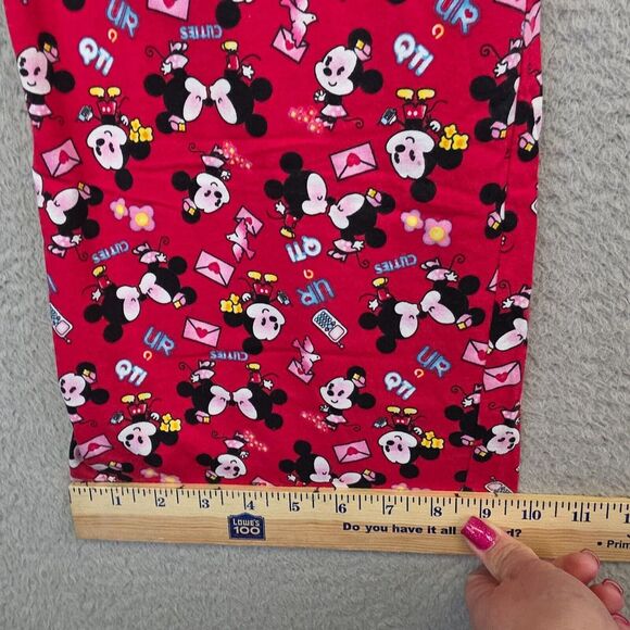 Disney Cuties Pajama Pants Womens M Red Kawaii Mickey Minnie Mouse Cartoon Sleep - Picture 9 of 14